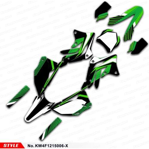 Aftermarket Motorcycle Vinyl Wrap Kits Motocross Stickers Backgrounds for KX450F 2012 2013 2014 2015, Style No. KW4F1215006-X