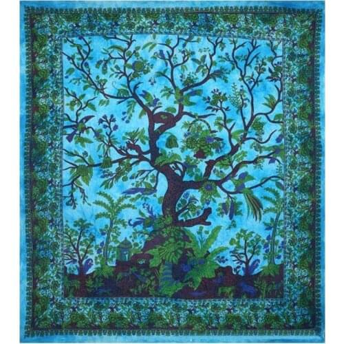 Wallcloth Green Tree Of Life Tapestry Indian Mandala Hippie Tapestries For Living Room Home Décor