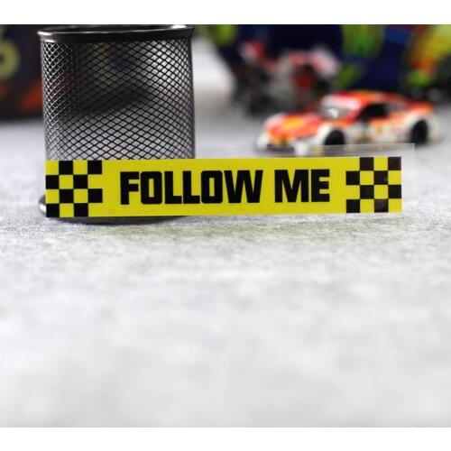 Yellow follow me lcar sticker Funny vinyl reflective stickers adhesive motocross decals stickers Cover Scratches Decorative