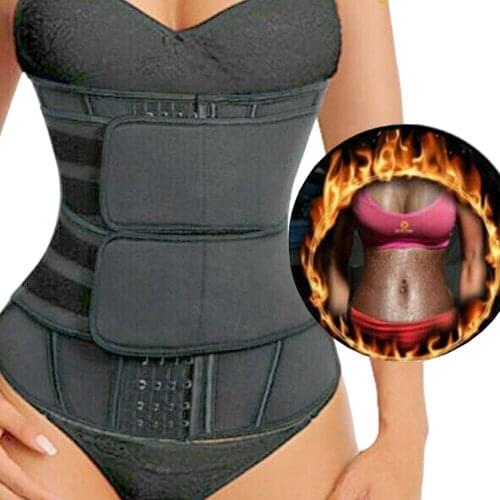 Womens Corset Body Shaper Waist Training Slim Fit Jogging Belt Fajas Belt Compression Girdle Neoprene Sports Zipper Trimmer