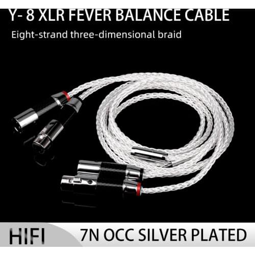 YYAUDIO 1 Pair Y-8 Hifi XLR Cable Pure 7N OCC Silver-plated Audio Cable With Top Grade Carbon fiber XLR Plug