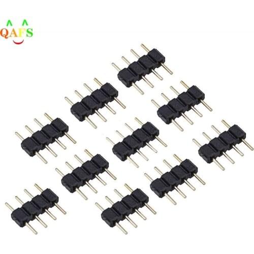 10pcs/lot DIY LED 4pin RGB connector 4 pins needle male type double 4pin small part For LED SMD RGB 5050 3528 Strip