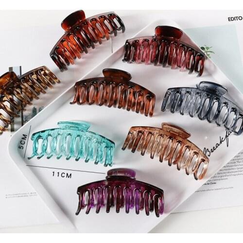 11cm Horsetail Clip Large Back of The Head Top Clip Versatile Hair Ornaments Hollow Temperament Grip Fork Claw Clip A Hair