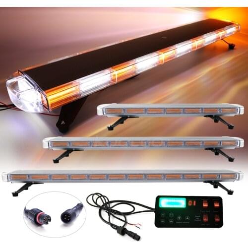 12V 24V 30" to 72" 47" 55" Car Truck Police LED Flashing COB Lightbar Security Signal Emergency Lights Red Blue Amber Yellow