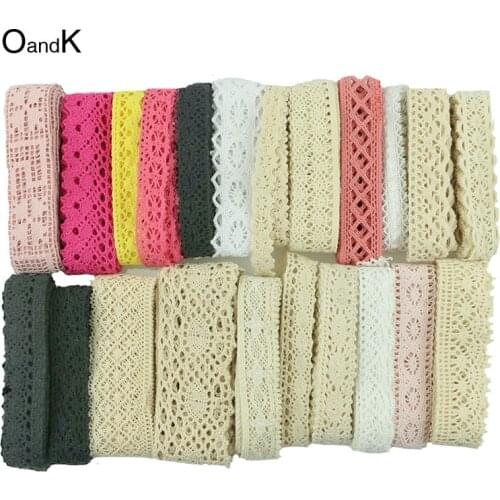 20 pcs/TOTAL 20YARD mixed Knitted Cotton Lace Ribbon Beige Color DIY Handmade,Wedding Party/Craft & Gift Packing/Child