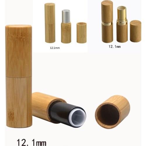 5g Natural 12.1MM Bamboo Empty Lipstick Tubes Container Lipgloss Lip Balm Tubes Bamboo Gold Shell MakeupLip Stick Bottle Tubes
