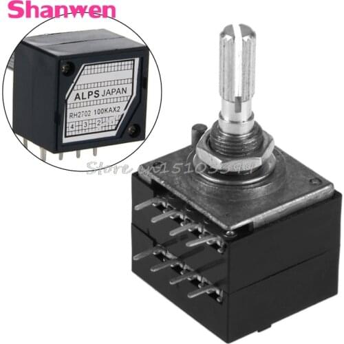 8 Pin Potentiometer RH2702 Serrated Split Shaft 6MM Precision 27-type A100K 100K G08 Whosale&DropShip