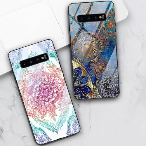Mandala Case For Samsung Galaxy S10 A51 A71 A50 S9 S8 S7 S10e S20 Ultra A40 A20E A70 Note 20 10 9 8 Plus Tempered Glass Fundas