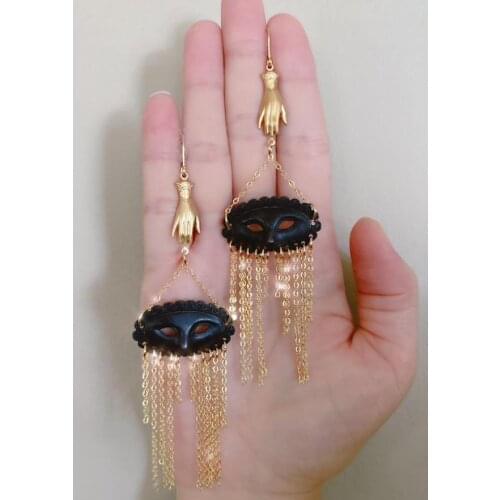 The Black Dark Serpent Earrings,Goth Earrings,Gothic Gifts for Her