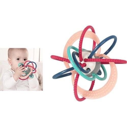 1pc Baby Teether Ball Toys Safe BPA-Free Sensory Fine Motor Skill Crib Toy
