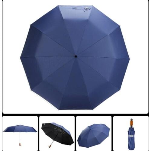 Osdonna double-layer business automatic umbrella to increase the umbrella surface wind and rain folding black umbrella