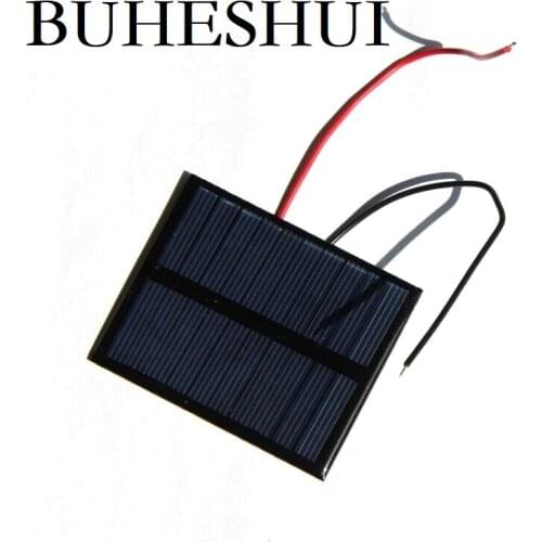 BUHESHUI 5V 0.5W Epoxy Solar Cell+Cable Small Solar Panel Power 3.7V Battery Charger System Solar Led Light Study 72*58MM 30pcs