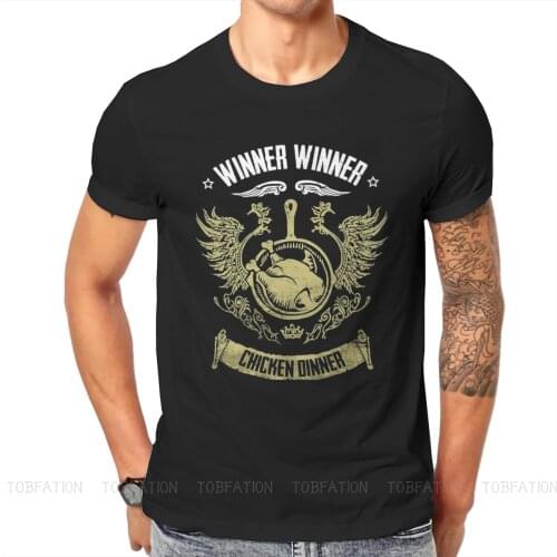 Winner Winner Chicken Dinner Hipster TShirts PUBG Esports Ghost Towns Men Style Fabric Tops T Shirt O Neck Big Size