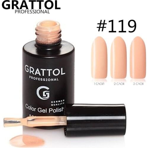 GRATTOL professional Gel Polish UV LED Gel Varnish #119 Semi Permanent Vernis 9ml Soak Off Nail Art UV Gel Nail Polish