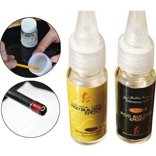10/20ml Glue Epoxy For Fishing Rod Guide Building Epoxy Thread Coating A + B Bottle Glue DIY Pole Building Component Repair Kit