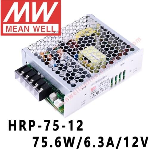 Mean Well HRP-75-12 meanwell 12V/6.3A/75.6W DC Single Output with PFC Function Switching Power Supply online store