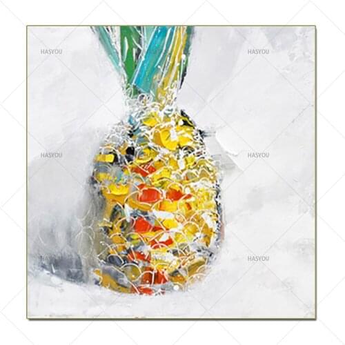 Framless arrival unique gift Hand painted Oil Painting On Canvasdecorative picture Abstract pineapple Art still life of fruit