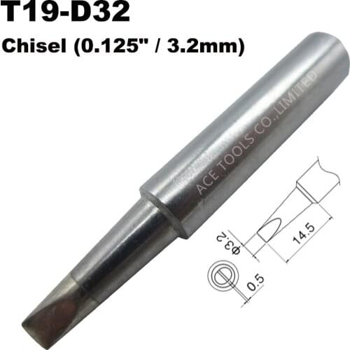 Soldering Tip T19-D32 Screwdriver 3.2mm Replacement Fit for HAKKO FX-601 Lead Free Iron Bit Nozzle Pencil Welding Handle