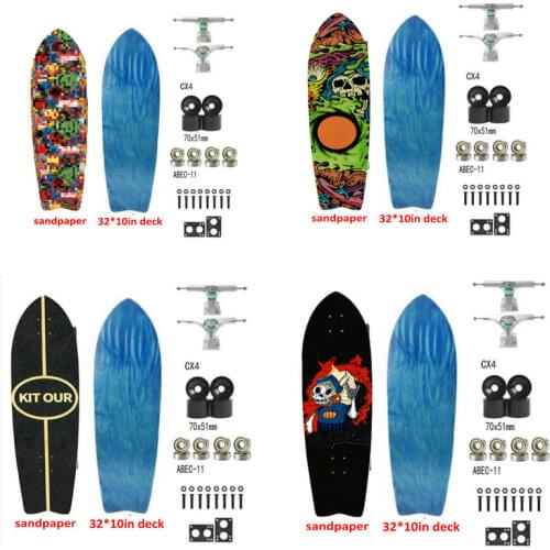 New Blue Land Surf Skateboard Professional Skates Skateboard For Riding Big Fish Board 32in Surfskate CX4 Bridge Skateboards