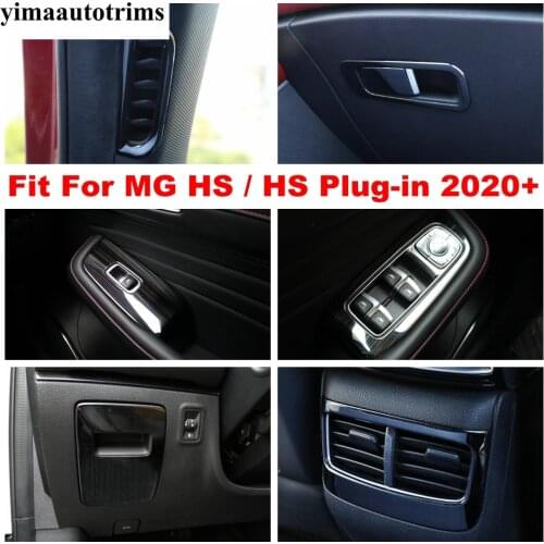 Central Control Panel Strip / Armrest Window Lift Button Cover Trim Stainless Steel Accessories For MG HS / Plug-in 2020 2021