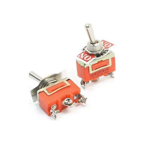 Panel Mount ON/OFF/ON SPDT Rocker Type Toggle Switch AC 250V 15A E-TEN1122 2pcs