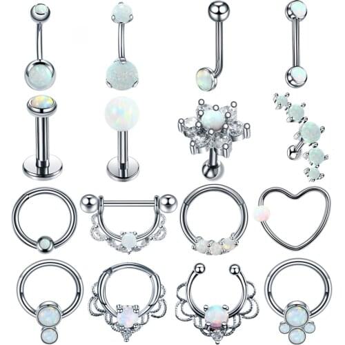 1Pc OP17 Ear Cartilage Tragus Earring Lip Eyebrow Belly Nipple Piercing Nose Septum Ring Labret Piercing Sexy Body Jewelry