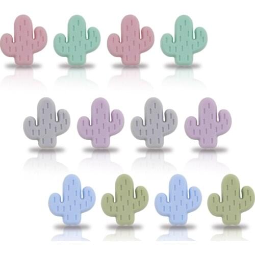 Kovict Silicone Beads 25mm 100/200/500 Pcs Cactus Beads Silicone Chewable DIY Cartoons Beads Accessories BPA Free