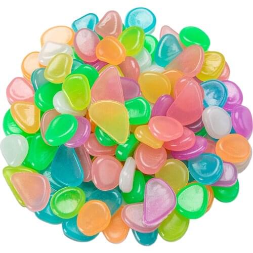 Glow in the Dark Pebbles Stone For Home Garden Walkway Fish Tank Aquarium