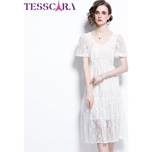 TESSCARA White Summer Dresses