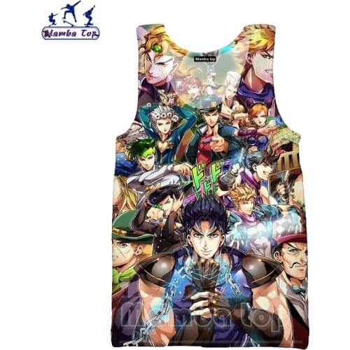 Mamba top Mens Shirt Anime JoJo Bizarre Adventure Tank Tops Men Cartoon O Neck Newest 3D Vest Women Sweatshirt Sport Streetwear