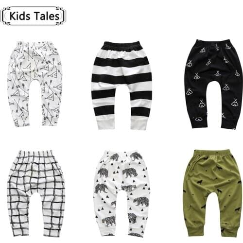 Spring Baby Boys Harem Pants Trousers For Girls Hot Geometric Pattern Print Pants Newborn Toddler Fashionable Variety Of Pants