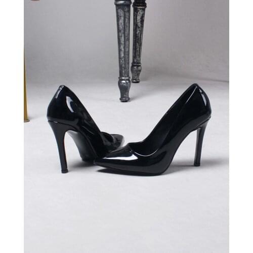 Womens Black Patent Leather Thin High Heel Casual Comfortable Stiletto 2021 Summer Season