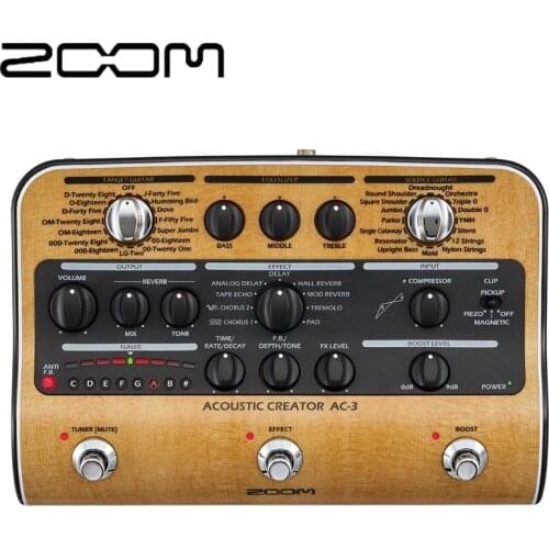 ZOOM AC-3 acoustic creator guitar effector accessory, multi effect device,function pedal,for live performance and studio