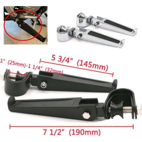 Motorcycle 1-1 1/4" Crash Highway Bar Engine Guard Foot Pegs Mount Clamp Folding Pedal Protective Bar For Harley Honda Suzuki