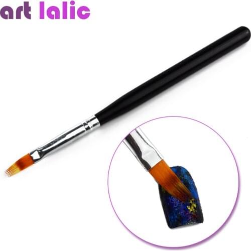 Art lalic 1 Pcs Gradient Painting Pen Drawing Nail Brush Black Wooden Handle Manicure Sky Effect UV Gel Nail Art Tool