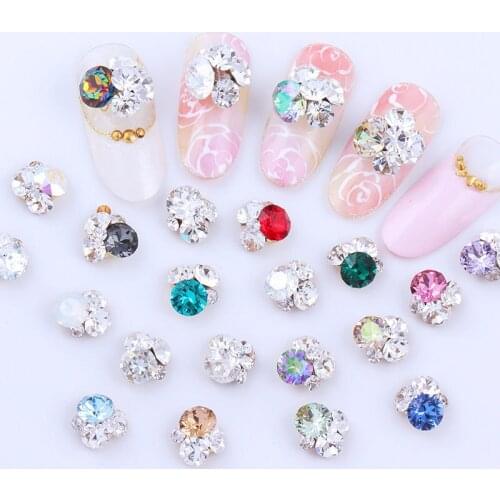 10pcs/lot 3D Mini Stack Crystal Rhinestone Nail art jewelry nail art decoration Super Flash luxury nail accessory nail charms