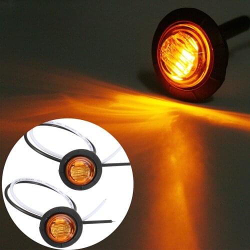10pcs LED Light Waterproof LED Light Small Round Side Marker Lights 1 LED Button Lamps Lorry 12V 40mA For Heavy Trucks Buses
