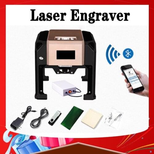 Freeship Automatic Laser Engraver 3000mw CNC Mark Engraving Machine with English version computer phone wifi use