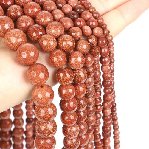 16"Strand Natural Stone Beads Faceted Gold SandStone Round Loose Spacer Beads For Jewelry Making Bracelet Neck 4 6 8 10 12mm