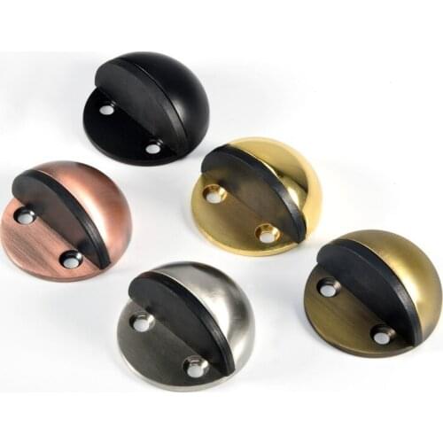 Stainless Steel Door Stops Rubber Door Stopper Anti-collision Wood Toilet Glass Door Holder Wedge Doorstop Furniture Hardware