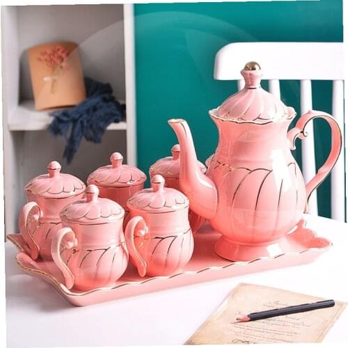 European High-grade Ceramic Coffee Set Coffee Pot Coffee Cup Luxury Ceramic Mug Top-grade Porcelain Tea Cup Cafe Party Drinkware