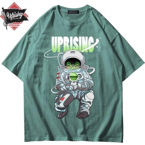 Men astronaut T Shirt Men Women Washed Do Old Streetwear T-shirts Summer Style High-Quality Top Tees Oversize Bear