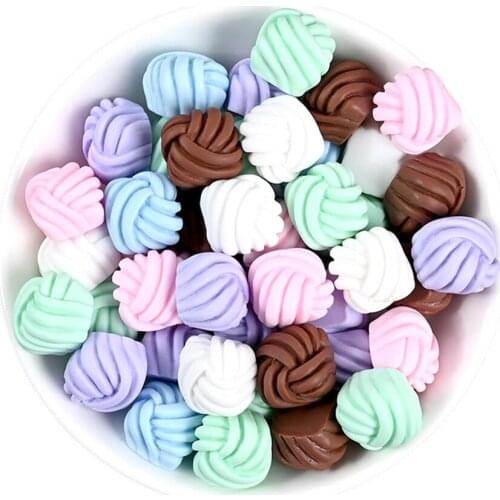 Julie Wang 20pcs Assorted Resin Cream Candy Ball Charms Ornament Sugar Cube EmbeIlishment Artificial Sweety Food Craft Art Decor