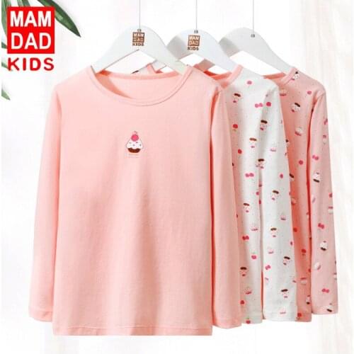 2-pack Baby Girls Autumn Winter Bottoming Shirt Kids Cotton Print O-neck Tshirt for Girl Toddler Clothes Child High Quality Tops