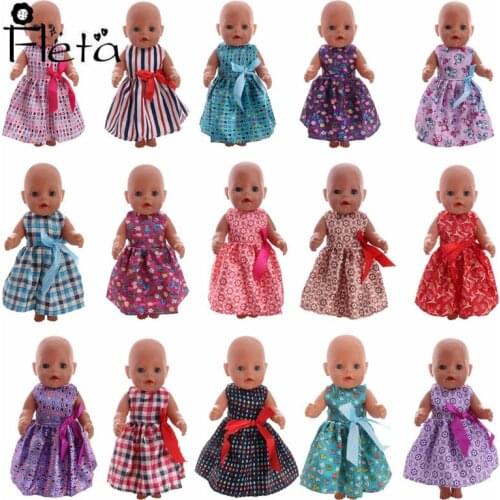 Doll Clothes Handmade Princess Dress Colorful Skirt Fit 18 inch American&43 Cm Born Baby,Generation,Russian DIY Birthday Gift