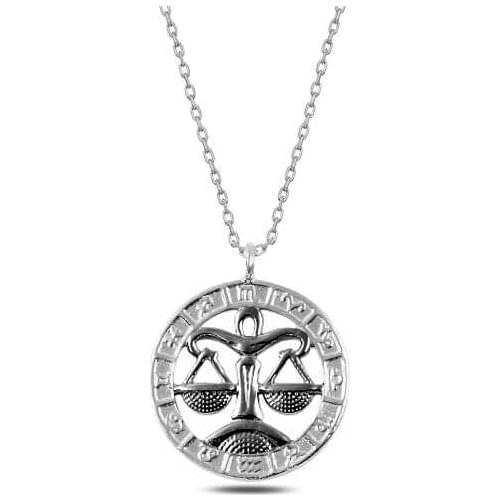 Sterling silver Libra Zodiac Pendant