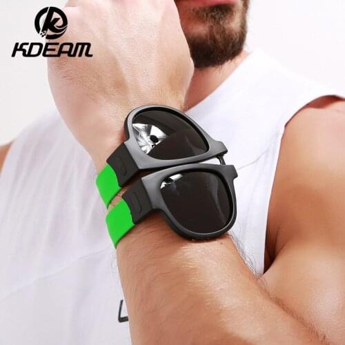 KDEAM Portable Polarized UV400 Folding Sunglasses Men Women Fashion Travelling Multicolored Foldable Gafas de sol Bike Stylish