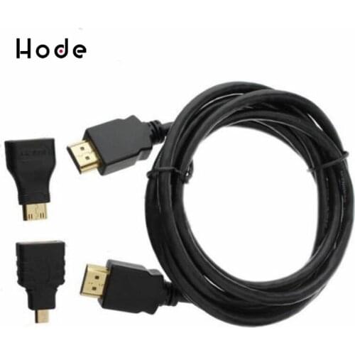 New 3 in 1 HD HDMI to Mini/Micro HDMI Adapter Cable Set High Speed Accessory
