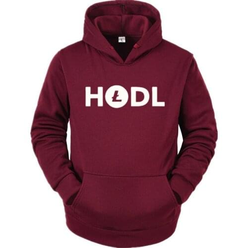 NEW Men Hoodies Litecoin HODL Crypto Currency Bitcoin Blockchain Coin Bottoming Casual Long Sleeved Sweatshirt Top Men Plus Size