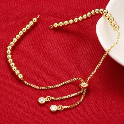 New Fashion High Quality Metal Beads Bracelet Man Women Gold Silver Color DIY Handmade Jewelry Making Decorative Accessories